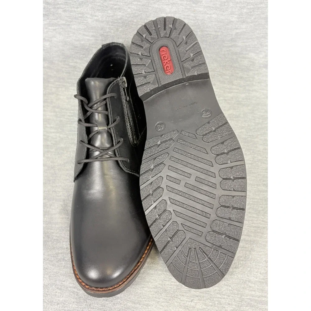 Rieker Dustin 09 Nero Chukka Boots Mens 10 Black Leather‎ Antistress Comfort